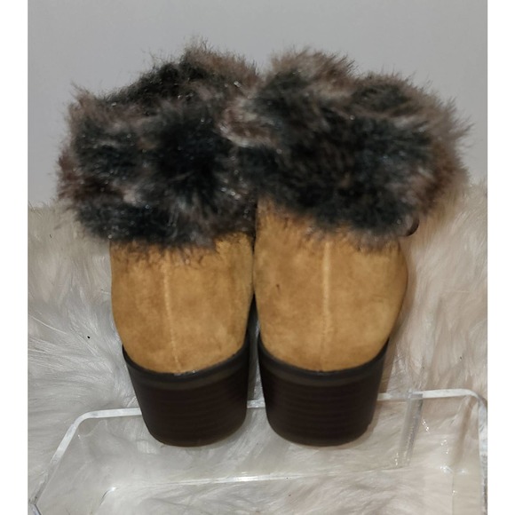 Sporto Holly Suede Winter Ankle Boots Chestnut Brown Faux - Picture 3 of 8